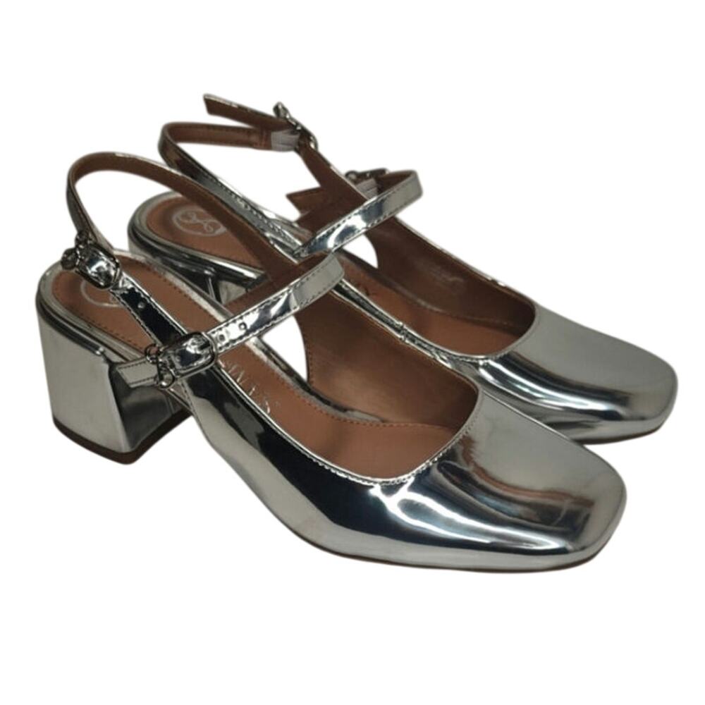 Silver Mary Jane shoes sz 8.5 by sam and libby